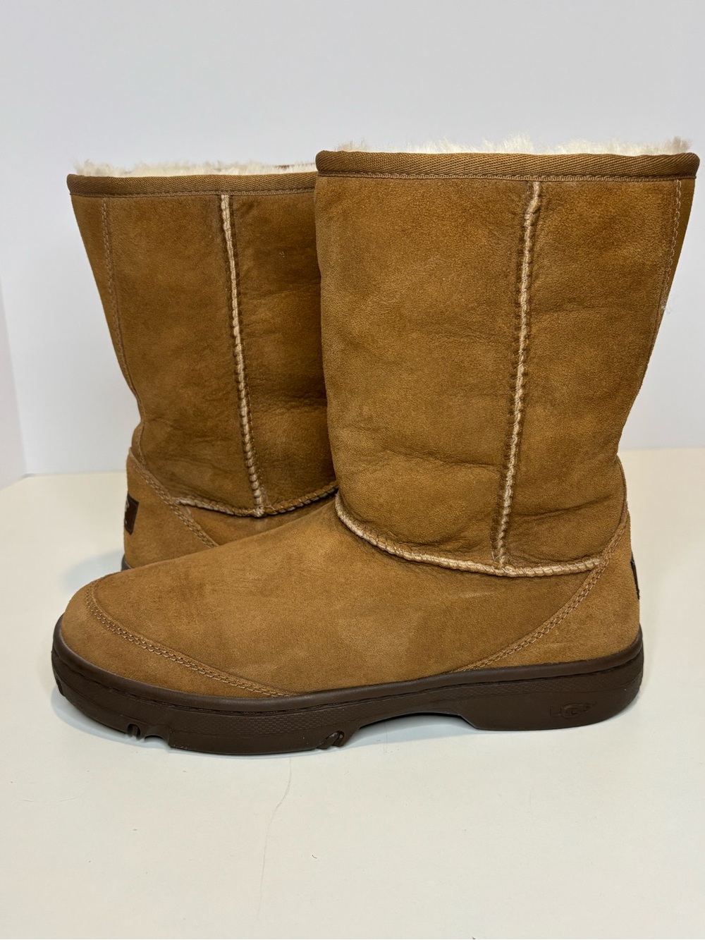 UGG Chestnut Brown Classic Shearling-Lined Suede Boots - Picture 9 of 12